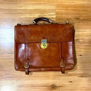 Brooks Brothers Leather Briefcase with shoulder strap.